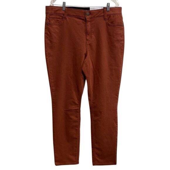 Liz Claiborne Sara‎ Slim Leg Pants Brandy Brown Flex Fit – Size 16 NWT - Picture 1 of 12